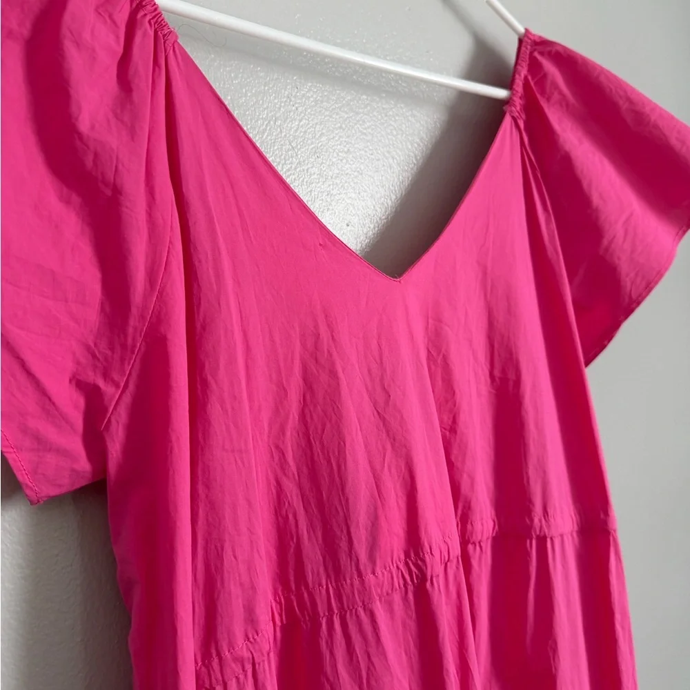 Pink maxi dress with ruffles and stepped skirt - Picture 8 of 11